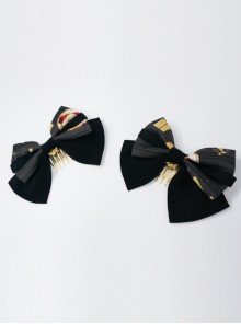 Kaguya Rabbit Series Bowknot Black Lolita Tuck Comb