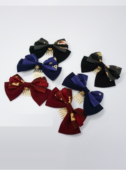 Kaguya Rabbit Series Bowknot Black Lolita Tuck Comb