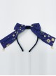 Kaguya Rabbit Series Navy Blue Long Tail Concise Design Bowknot Lolita Head Band