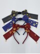 Kaguya Rabbit Series Navy Blue Long Tail Concise Design Bowknot Lolita Head Band