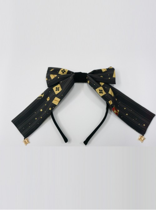 Kaguya Rabbit Series Black Long Tail Concise Design Bowknot Lolita Head Band