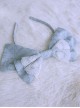 Love And Death Series Printing Bowknot Blue Gray Lolita Head Band