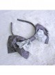 Love And Death Series Printing Bowknot Gray White Lolita Head Band