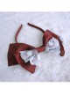 Love And Death Series Printing Bowknot Red White Lolita Head Band