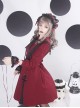 Burgundy Girls Series Accordion Pleats Lace Wine Red Peaked Collar Lolita False Collar