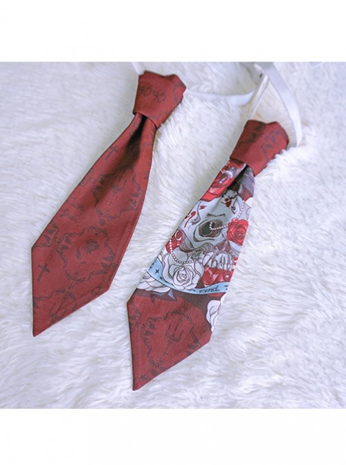 Love And Death Series Gothic Prince Lolita Dark Stripes Tie And Printing Ties