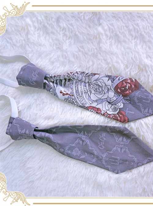 Love And Death Series Gothic Prince Lolita Dark Stripes Tie And Printing Ties