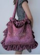 English Letter Embroidery Velvet Lolita Ruffle Shoulder Bag