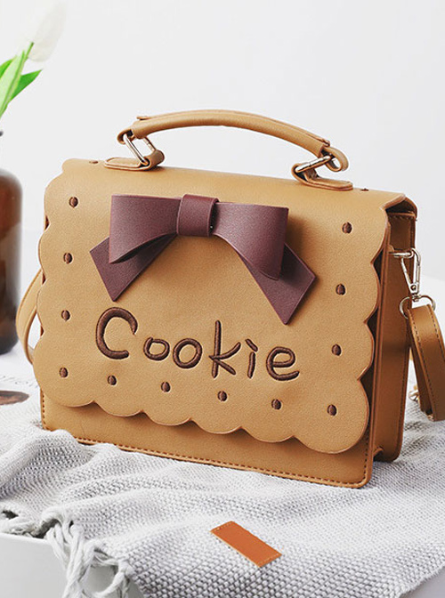 Women Lolita Cookie Bowknot Handbag Cute Satchel Casual Messenger Shoulder Bag 