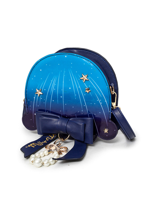 Meteor Jellyfish Bowknot Pearl Blue Lolita Shoulder Bag