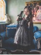 Love And Death Series Rose Droplight Fashion Black Water Jade Gothic Lolita Mantilla
