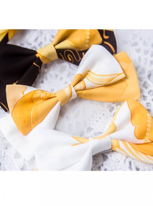 Lemon Planet Series Printing Bowknot Lolita Hairpin