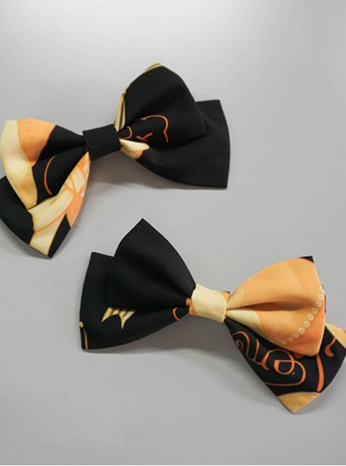 Lemon Planet Series Printing Bowknot Lolita Hairpin