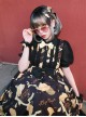 Lemon Planet Series Printing Bowknot Lolita Hairpin With The Star Pendants