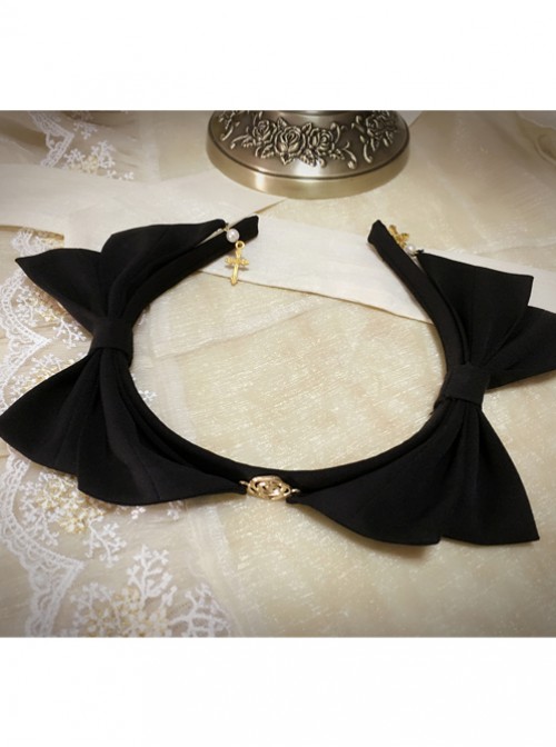 Rose Droplight Series Black Bowknot Gothic Lolita Headband