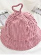Pure Color Stripe Sweet Lolita Cute Fisherman Hat
