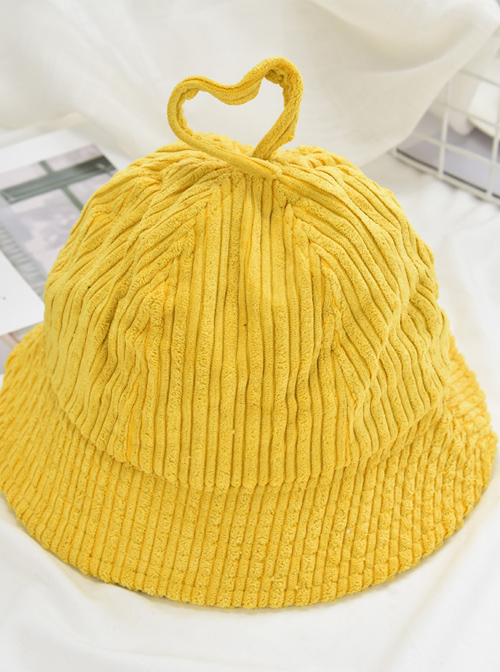 Pure Color Stripe Sweet Lolita Cute Fisherman Hat