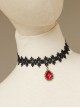 Water Drop-shaped Pendant Black Lace Gothic Lolita Necklace