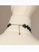 Water Drop-shaped Pendant Black Lace Gothic Lolita Necklace