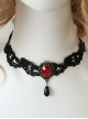 Black Lace Black Pendant Gothic Lolita Necklace