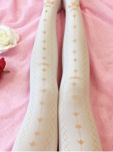 Bronzing Printing Velvet Classic Lolita Pantyhose