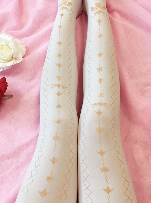 Bronzing Printing Velvet Classic Lolita Pantyhose