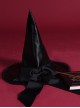 Halloween Black PU Leather Gothic Lolita Witch Hat