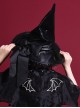 Halloween Black PU Leather Gothic Lolita Witch Hat