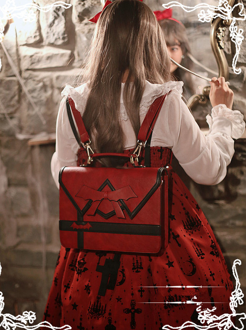 Halloween Bowknot Embroidery Lolita Backpack