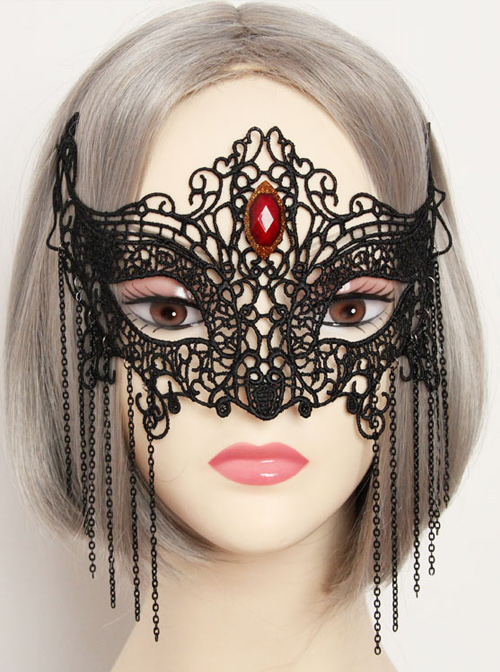 Black Lace Gothic Lolita Mask