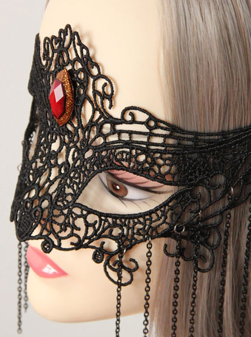 Black Lace Gothic Lolita Mask