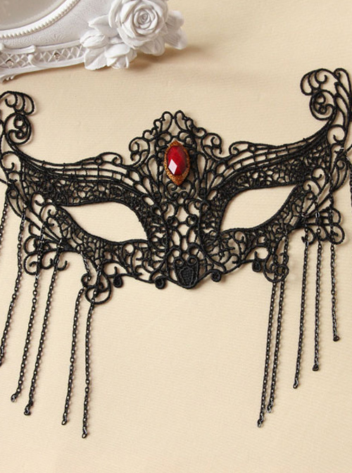 Black Lace Gothic Lolita Mask