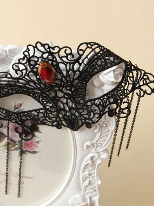 Black Lace Gothic Lolita Mask