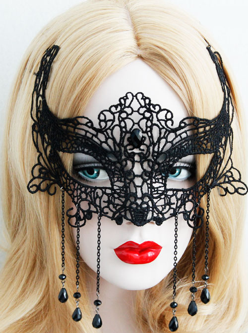 Black Lace Halloween Gothic Lolita Mask