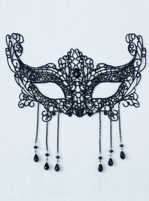 Black Lace Halloween Gothic Lolita Mask