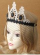 Baroque Style Golden Lace Crown Lolita Black Veil