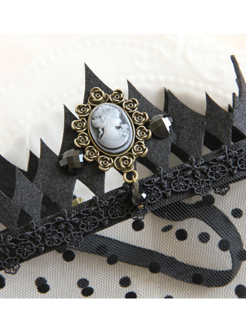 Black Crown Hollow Out Lace Gothic Lolita Veil