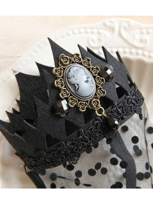 Black Crown Hollow Out Lace Gothic Lolita Veil