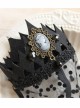 Black Crown Hollow Out Lace Gothic Lolita Veil