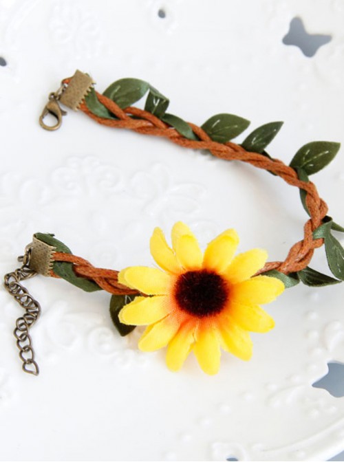 Emulation Rattan Sunflower Lolita Anklet