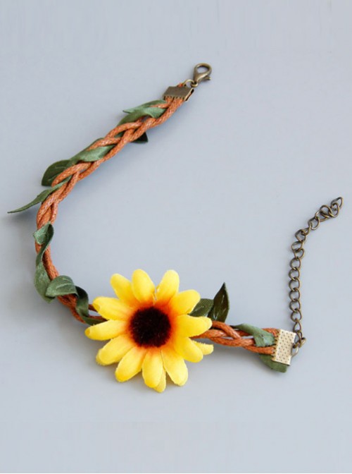 Emulation Rattan Sunflower Lolita Anklet