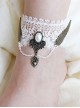 Retro Wings White Lace Lolita Anklet