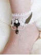 Retro Wings White Lace Lolita Anklet