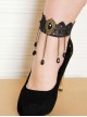 Retro Black Lace Chain Tassel Gothic Anklet