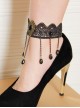 Retro Black Lace Chain Tassel Gothic Anklet