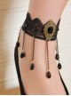 Retro Black Lace Chain Tassel Gothic Anklet