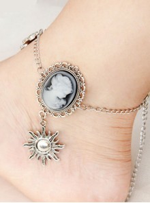 Portrait And Little Sun Pendant Gothic Lolita Anklet