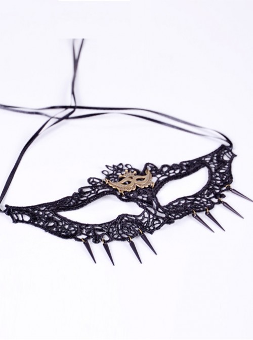 Sexy Black Lace Hollow Out Pendant The Cat Face Half Face Mask