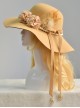 Vintage Elegance Imitation Cashmere Pearl Feather Women' Classic Lolita Hat