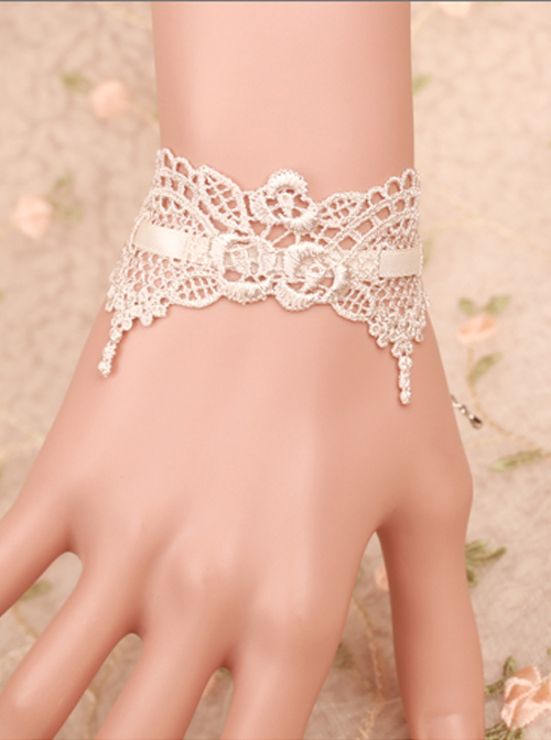 Elegance Retro White Lace Gothic Lolita Bracelet